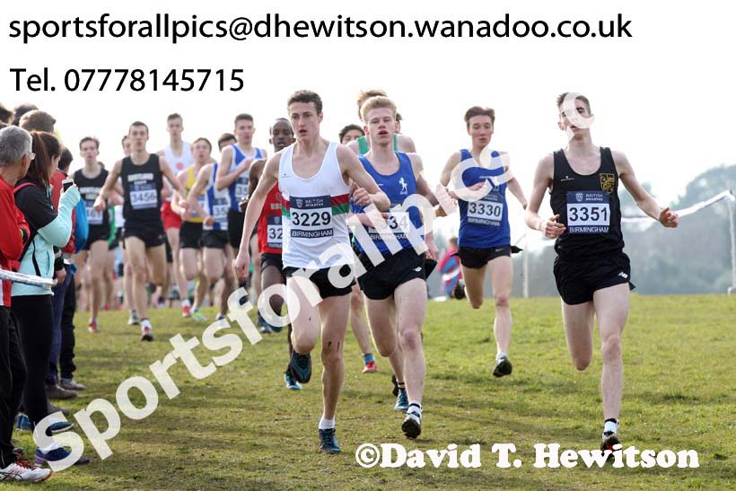 Mens under-17s 2016 Inter Counties Cross Country Champs. and Cross Challenge Final, Cofton Park, Birmingham. Photo: David T. Hewitson/Sports for All Pics